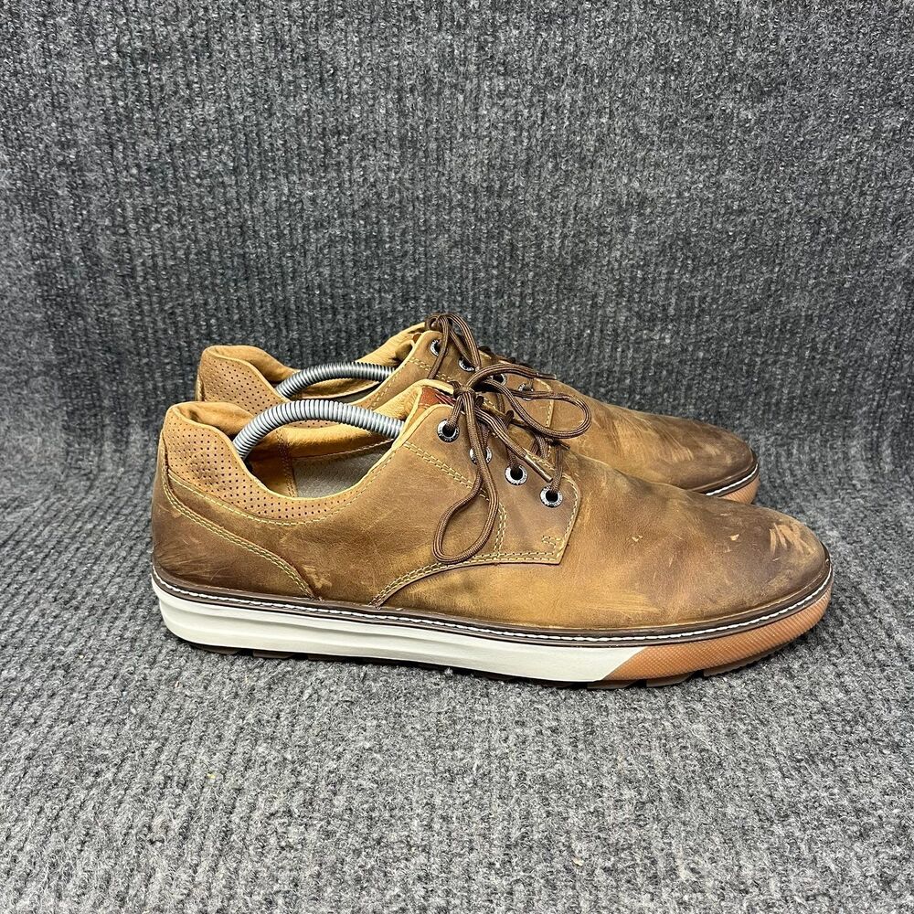 Johnston & Murphy McGuffey Lug Plain Toe Casual Shoes Brown Leather Low Lace 12